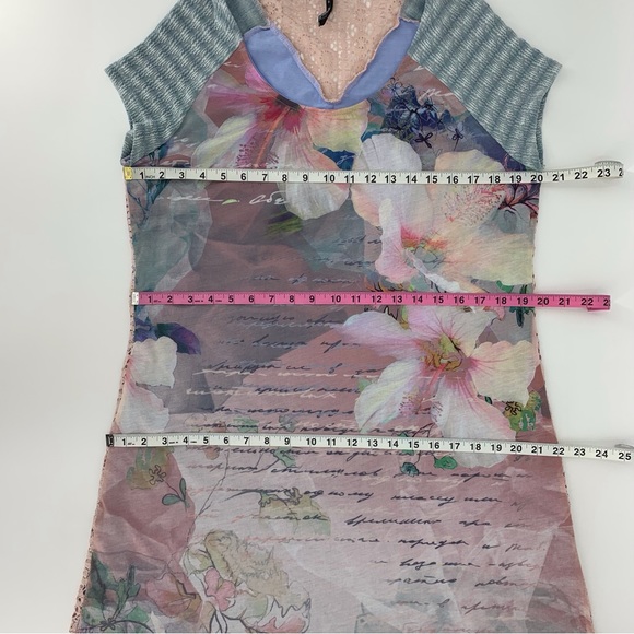 smash! Pink and Blue Mixed Patterns and Textures Short Sleeved Dress, XL - Picture 14 of 16